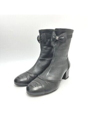 Chanel Boots Stretch Lambskin & Leather Black